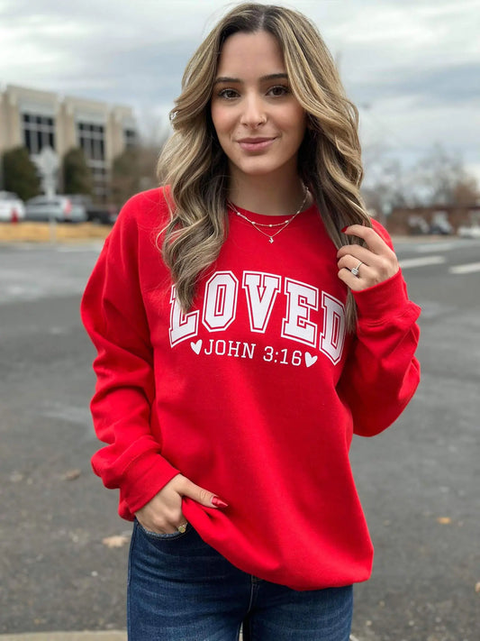 Loved Red Sweatshirt